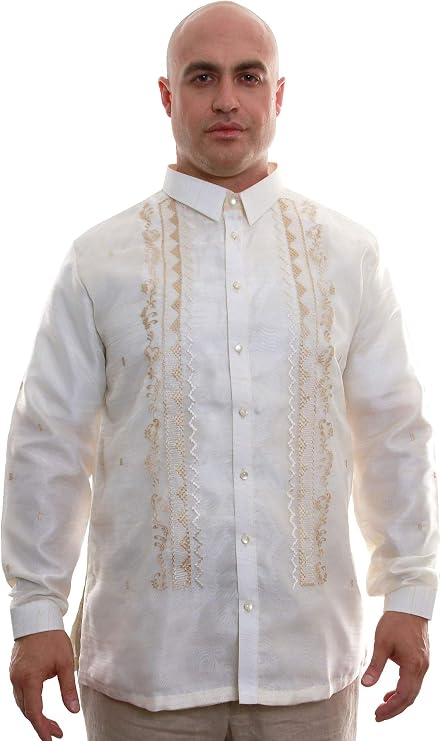 Organza Pina Barong Tagalog with Lining 003 - Full-Open Buttons - Traditional Filipino Clothing