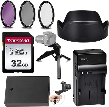 49mm Must-Have Accessory Kit for Canon EOS M5, M6, M3 w/Canon 15-45mm Lens Includes - Replacement LP-E17 Battery & Charger, 32GB Transcend Memory, PZ_EW-53 Lens Hood and More