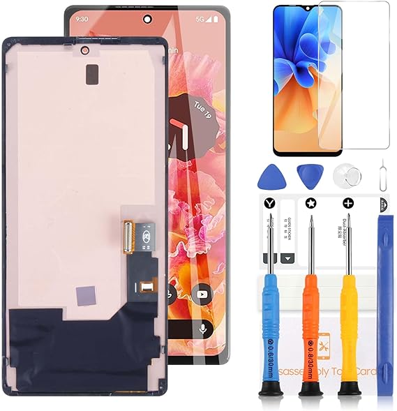 OLED for Google Pixel 6 Screen Replacement GB7N6 G9S9B16 LCD Screen for Google Pixel 6 LCD Display Touch Screen Digitizer Assembly Repair Parts Kit Black 6.4 inch