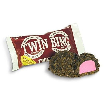 Palmers Twin Bing Candy Bars - 12-Pack - Chocolate Covered Cherry Nougat Candy Bar