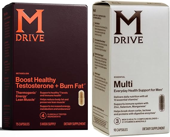 Mdrive Boost and Burn Testosterone Booster + Daily Multi Vitamin