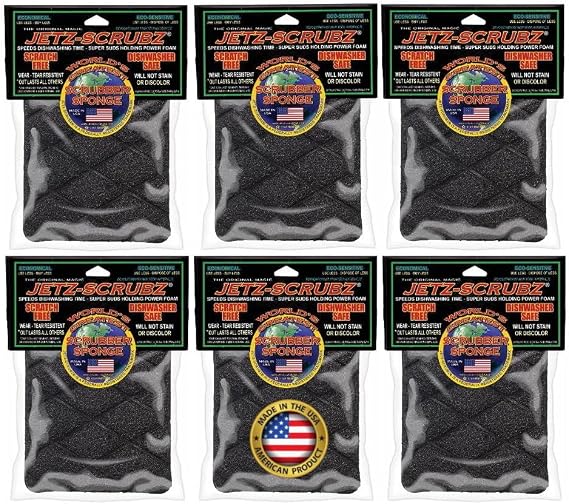 Jetz-Scrubz Original Magic Scrubz Scrubber Sponge Rectangle (6-Pack)