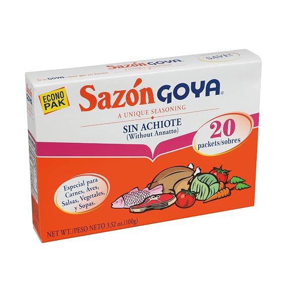 Goya Sazon without Annatto, Latin Spice Blend for Poultry, Meat, 3.52 Ounce