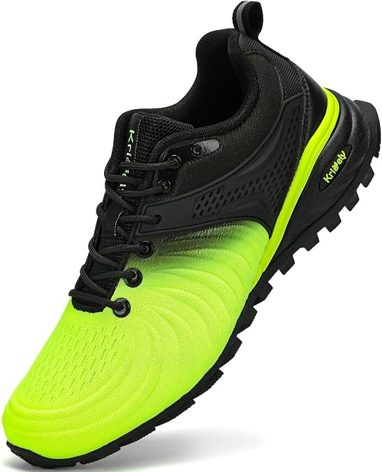 Kricely Men's Walking Shoes Breathable Lightweight Fashion Sneakers Non Slip Sport Gym Jogging Trail Running Shoes