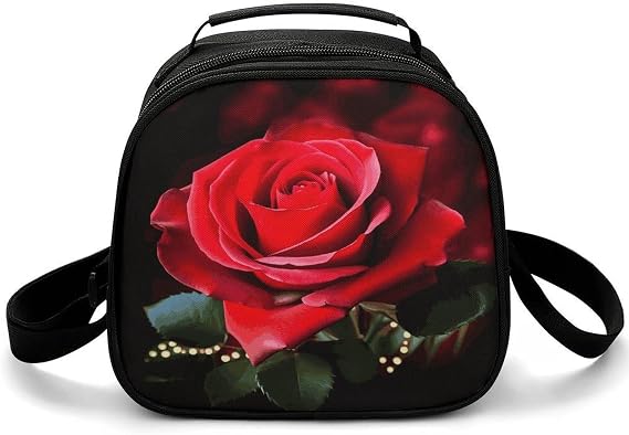Cute Lunch Box for Men Women,Rose Flower Reusable Insulated Lunch Bag Cooler for Work Picnic Or Travel