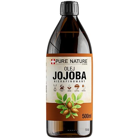 CHOSA Jojobaöl Bio Kaltgepresst Unraffiniert 100% Reines 500 ml Jojoba Öl Haare Haut Gesicht Körper Make Up Gesichtsöl für Pflege & Diy Kosmetik Schnell Einziehend Vegan