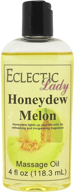 Honeydew Melon Massage Oil, 4 oz, With Sweet Almond Oil and Jojoba Oil