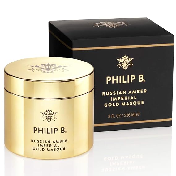 PHILIP B Russian Amber Imperial Gold Masque, 8 Fl Oz | Restores Natural Sine and Luster, Ideal for Dry, Brittle Strands Damaged by Coloring or Heat Styling