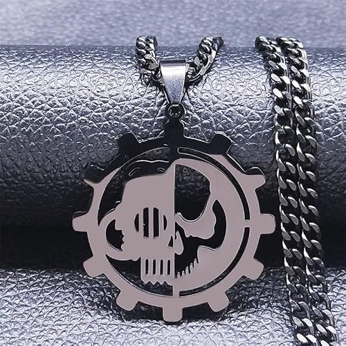Adeptus Mechanicus Stainless Steel Chains Necklace MenWomen Army Lot Ork Tau Blace Jewelry