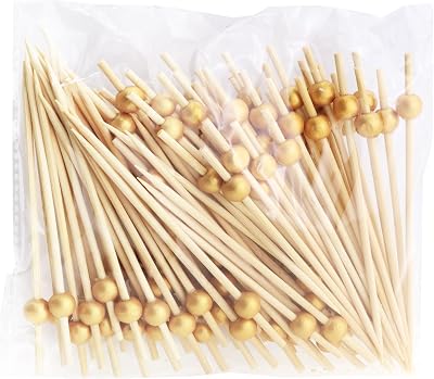 200PCS Bamboo Cocktail Sticks Mini Food Decorations Suitable for Cherries Citrus Fruits Cake Beverages Sandwiches