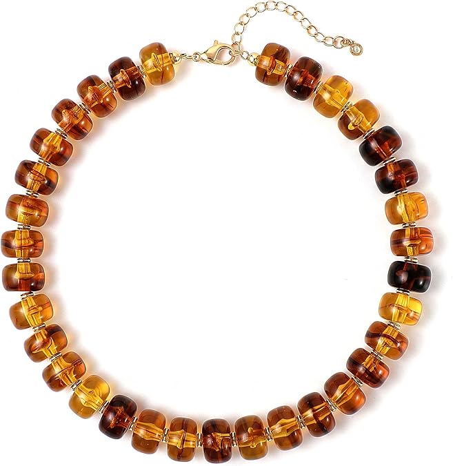 SHERLOVE Chunky Statement Large Resin Beaded Choker Necklaces for Women