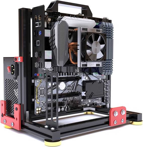 PC Chassis Desktop Computer Open Case Well Cooled Chassis Aluminum Material Test Bench Includes Type-C Support Motherboard (2.MATX)