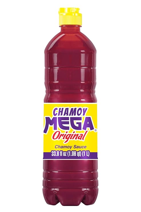 Chamoy Mega Sauce 33.8 oz Authentic Mexican Chamoy for Fruit, Candy & Drinks Sweet, Tangy, Salty & Mildly Spicy with a Bold, Classic Mexican Flavor