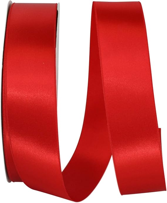 Reliant Ribbon 5000-252-09C Double Face Satin Allure Dfs Ribbon, 1-1/2 Inch X 100 Yards, Hot Red