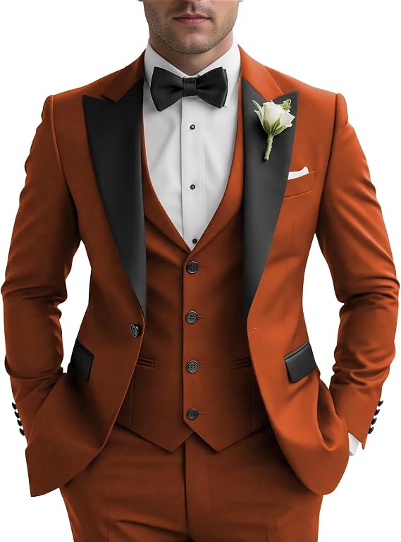 Tuxedo for Men 3 Piece Suit Slim Fit Suits for Men Wedding Prom Suit Formal Business