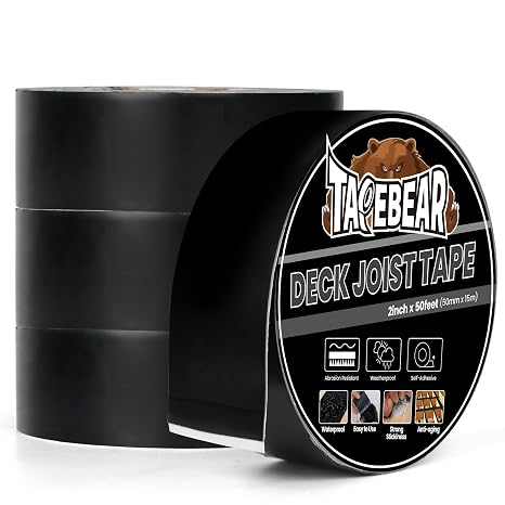 TAPEBEAR Joist Tape 2"50' Deck Joist Tape Waterproof Butyl Sealant 4Rolls