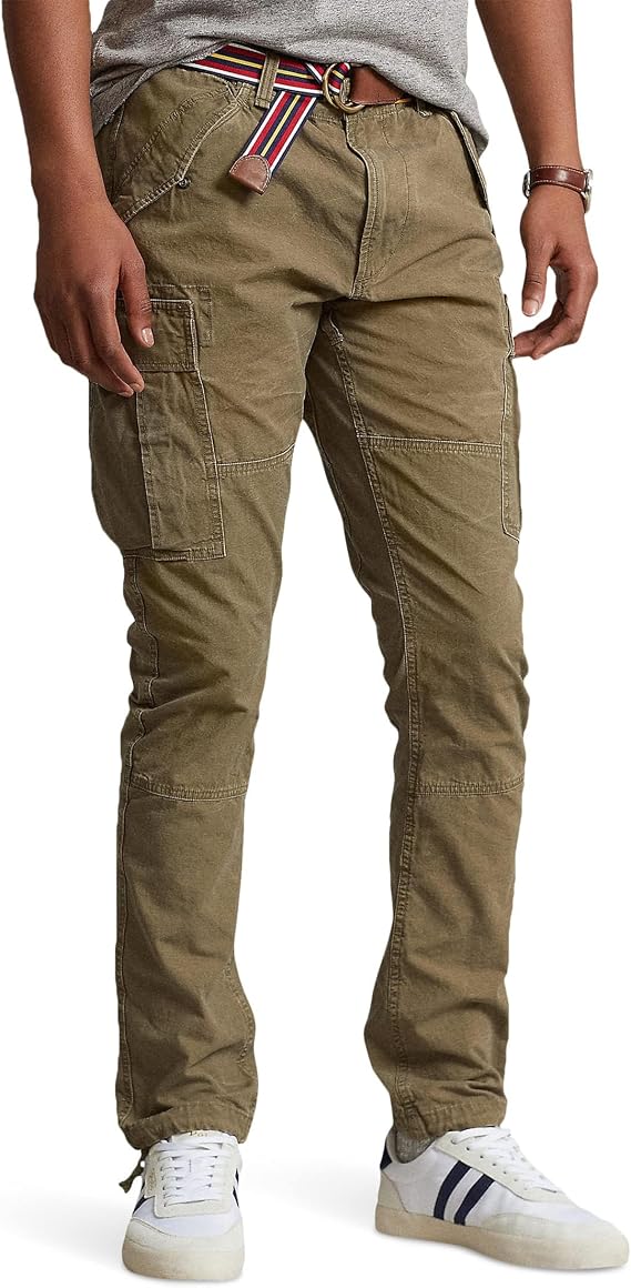 POLO RALPH LAUREN Mens Slim Fit Canvas Cargo Pants Outdoors Olive Size: 42 Inseam: 30
