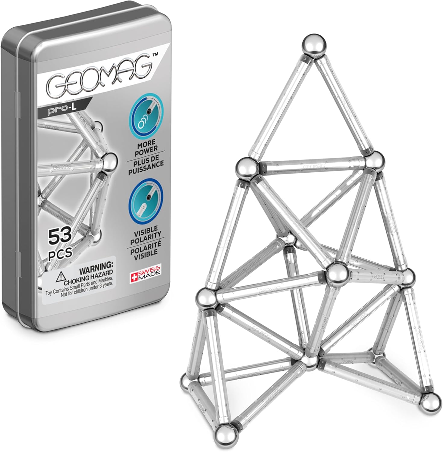 Geomag 040 - pro-L Pocket Set, Magnetic Construction Set, 53 Pieces