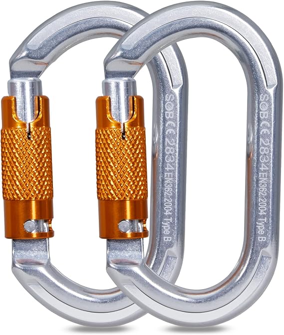 Climbing Carabiners, Auto Locking Carabiner Clips Heavy Duty for Rock Climbing, Camping, Dog Leash, Hammock, Swing, Water Bottle