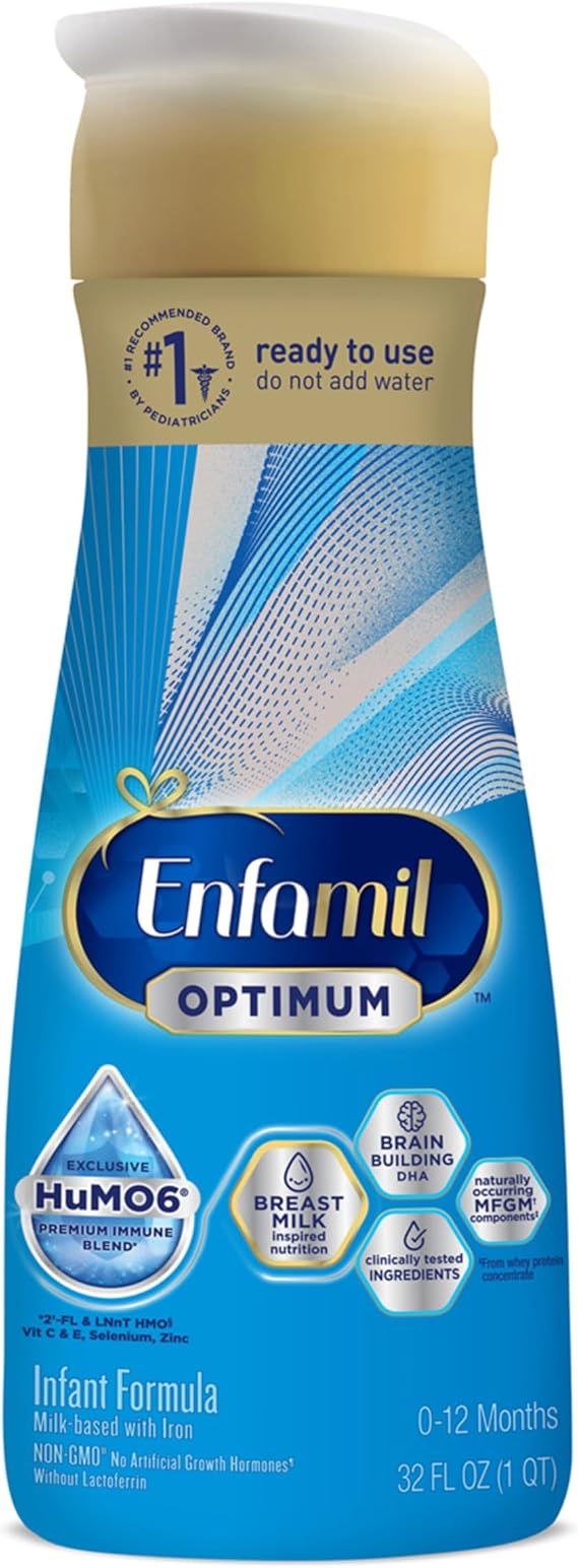 Enfamil Optimum (Enspire) Ready-to-Feed Baby Formula, Our Closest to Breast Milk, Brain-Building DHA, 32 fl oz