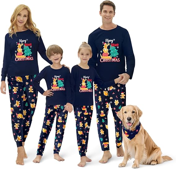 Tebbis Family Matching Christmas Pajama Set for Adults, Kids, Dogs & Dolls