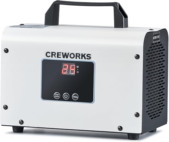 CREWORKS Digital Ozone Generator, 35000 mg/h High Capacity Ozone Machine for Car Home Smoke Pet Odor Removal, Commercial Ozone Odor Eliminator Air Purifier with Adjustable Settings for 3200 sq ft Room