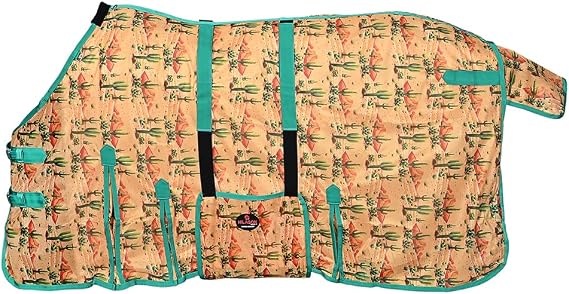 HILASON Fly Sheet for Horses 66 in Desert Cactus UV Protection