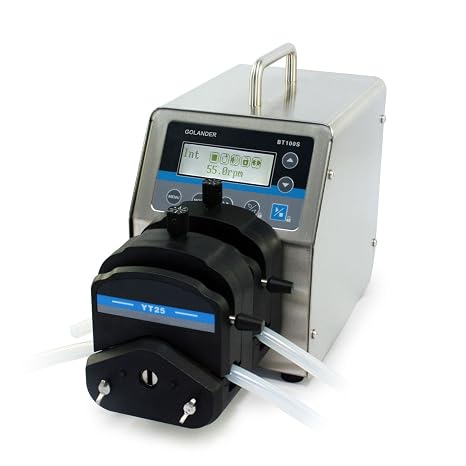 BT100S Basic Variable Speed Peristaltic Pump with 2 Pump Heads YT25 (2 Channels), Flow Rate 0.17~720 mL/min Per Channel