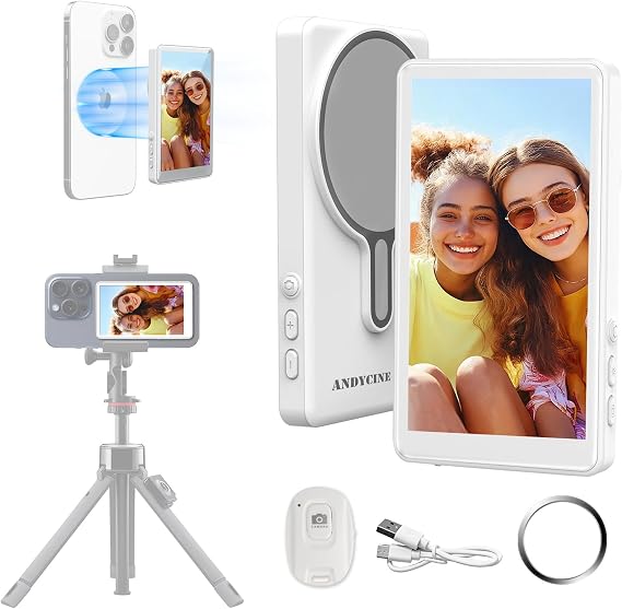 4" Selfie Screen for iPhone,Magnetic Wireless Phone Back Monitor