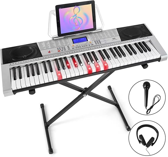 MUSTAR 61 Key Piano Keyboard, Electric Piano Keyboard with Lighted Up Keys