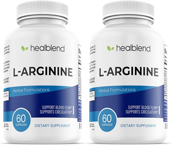 healblend L-Arginine Plus: Calcium, Niacin, L-Arginine Blend, L-Citrulline Complex & Beta Alanine - 120 Capsules (2 Pack)