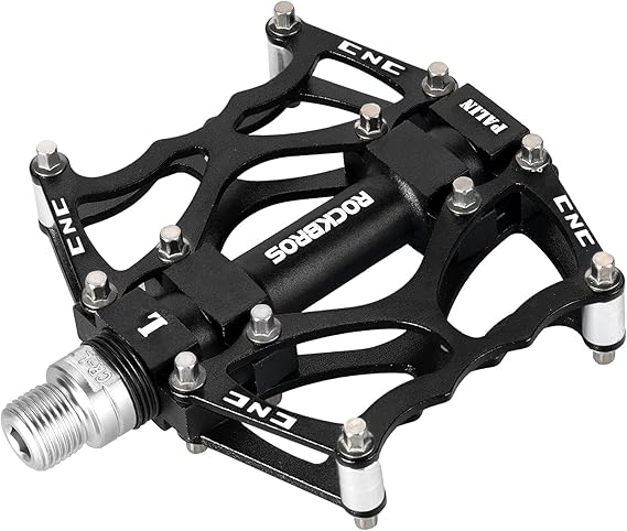 ROCKBROS Mountain Bike Pedals MTB Pedals CNC Non-Slip Lightweight Aluminum Alloy Bicycle Pedals Sealed Bearings Bicycle Platform Pedals 9/16" BMX Road Bike Pedal