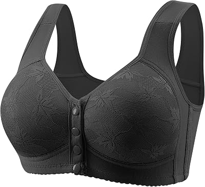 Front Closure Bras for Older Women Bras for Women No Underwire Pushup Bras Senior Comfort Bra Full Coverage Bra