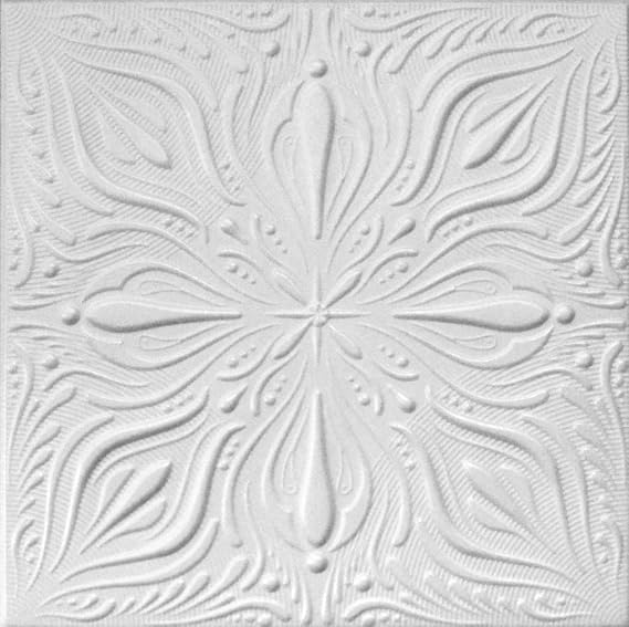 Styrofoam Glue Up Ceiling Tiles White 20x20 R9W Pack of 8