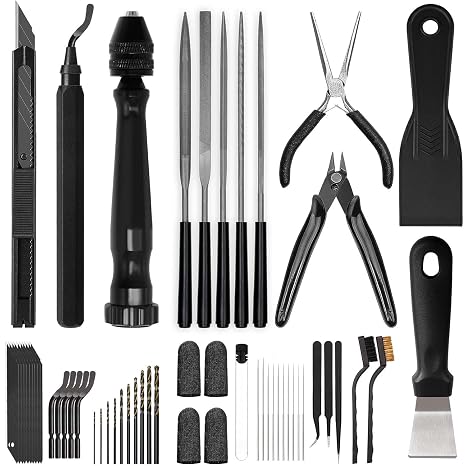 3D Printer Tool Kit Essential, 3D Printing Tool Kit, 3D Printer Accessories, Deburring Tool, Wire Cutter, Drill, Remove, Smooth, Finish, Deburring, Rough, Drill Scraper