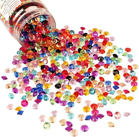 1100 Pieces Clear Wedding Table Scatter Confetti Crystals Acrylic Diamonds Rhinestones for Table Centerpiece Decorations Wedding Decorations Vase Beads Bridal Shower DecorMulti, 10 MM