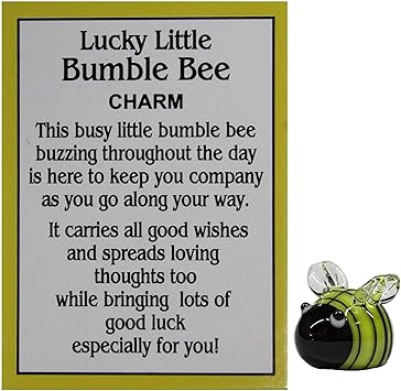 Ganz Lucky Little Bumble Bee Charm with Story Card yellow