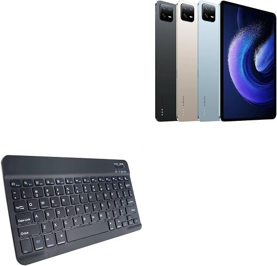 BoxWave Keyboard Compatible with Xiaomi Pad 6 - SlimKeys Bluetooth Keyboard, Portable Thin with Chiclet-Style Keys - Jet Black