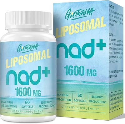 1600 MG Liposomal NAD Supplement, NAD Boosting Supplement, Superior Absorption, Vitamin B3 for Aging Defense, Longevity, Energy, Repair, Non-GMO, 60 Softgels