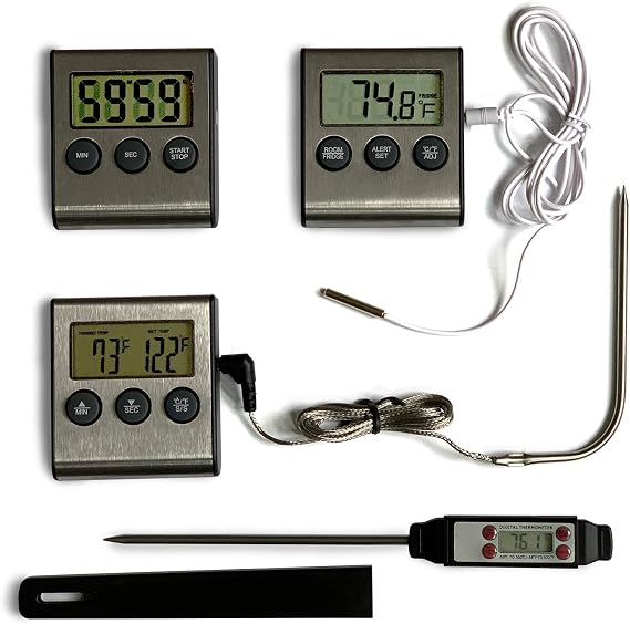 Digital Thermometer Amazon Bonus Pack (3 Thermometers & 1 Timer)