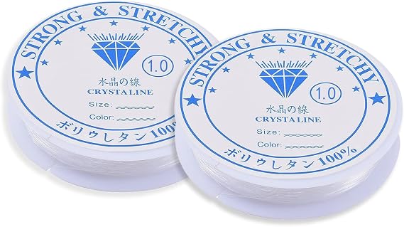 2 Rolls 1 mm x 4 m Elastic Band for Bracelets Elastic Band for Bracelets