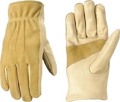 Wells Lamont Womens Leather Work and Gardening Gloves, Durable Grain Cowhide | Small 1124S
