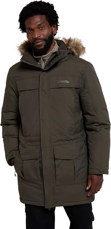 Mountain Warehouse Antarctic Extreme Down Mens Jacket - Adjustable Waist, Waterproof Rain Coat, Quick Drying & Breathable Coat – Ideal for Travelling, Outdoors