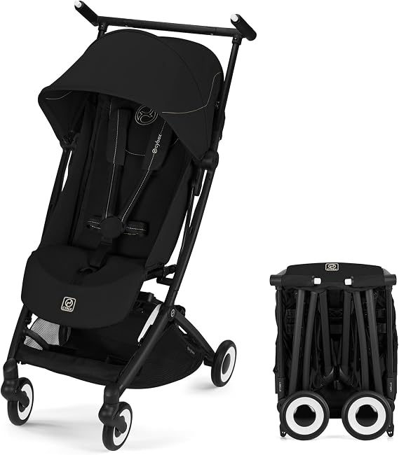 CYBEX Cybex OfficialLiber 2026 Magic Black JP2 Ultra Compact Baby Stroller, For Use from 6 Months to Around 4 Years Old, Lightweight, Carry-on for Airplanes, Travel, Outings, Storage Includes | 旅行、お出かけ、トラベル、ドライブ、帰省、収納、軽量、自転車のカゴに入るサイズ、ベビーカー、ストローラー、走行性、操作性、トラベルシステム、ワンプルハーネス、リクライニング、前輪サスペンション、ゆったりシートサイズ