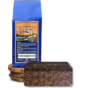 Organic, Anti-Bacterial, Anti-Fungal OSE-DUDU AFRICAN BLACK SOAP 1 LB (16 oz) BLOCK. Authentic, Handmade, Unscented Raw Best For Acne, Anti-Aging, Ethnic or White Oily Skin, Pimples and Zits (GHANA)