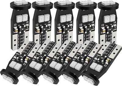 Serundo Auto 194 LED Bulb, CANBUS Error Free 168 2825 W5W T10 LED Bulbs for Car Dome Map Door Courtesy Trunk Parking License Plate Lights, Blue Pack of 10