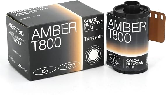 Amber 800 35mm Color Negative Cine Film, 27 Exposures, ISO800, 135, Cinematic, Motion Picture Style