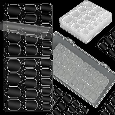 MESTYOICR Press on Nail Sticky Tabs, 600PCS Nail Stickers Adhesive for Press on Nails 15 Sizes, Fake Nail Tabs Glue for Nails Art, 40 Sheets