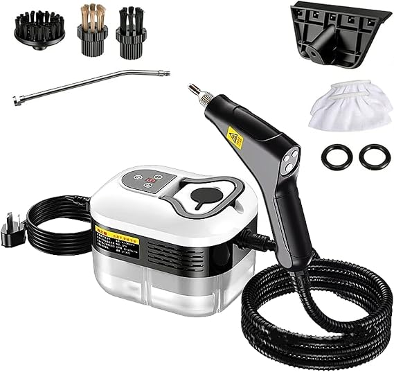 Pressure Washer, 6 Adjustable Levels Portable Steamer with 1200ml Tank, 10s Heat-Up for Kitchen, Grout, Sofa, Car Detailing,Power of Water Steam (White)
