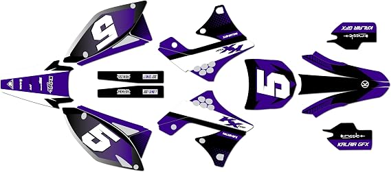 Graphics Kit for Kawasaki KX250F (2009-2012) TURBO Series Purple 16 Mil - Dirt pit bike motorcycle stickers, dirtbike racing automotive decal motocross accessories no-plastics